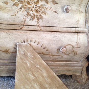 Adding patina, fabric, knobs and a new life to nursery furniture