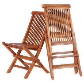 Teak Folding Chair Special Price Combo Set of 2 Per Box, Without Cushion