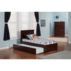 AFI Madison Twin Solid Wood Bed with Twin Trundle and USB Charger in Walnut