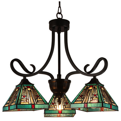 CHLOE Lighting CH3T359BM22-DD3 INNES Mission Bronze 3 Light Mini Chandelier