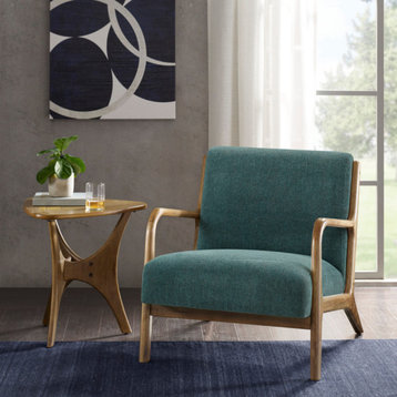 INK+IVY Novak Mid-Century Modern Accent Lounge Chair, Teal Green