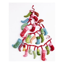Garnet Hill - Garnet Hill Mini-Felt-Stockings Advent Calendar - Holiday Accents And Figurines