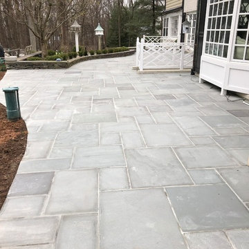 Thermal Cut Blue Flagstone Patio in Potomac MD