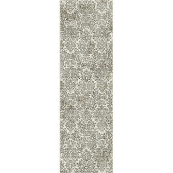 Provence 8610 Ivory, Sand Damask Rug, 7'10"X 11'2"