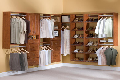 This is an example of a transitional storage and wardrobe in Indianapolis.