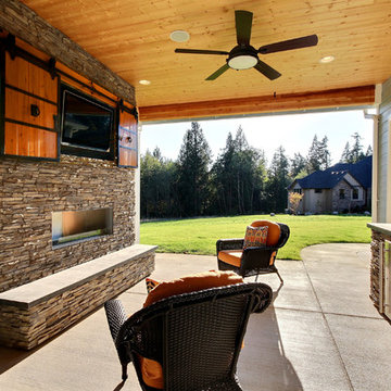 Covered Outdoor Living Area - The Aerius - Two Story Modern American Craftsman