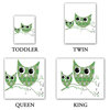 Owl Argyle Green Twill Duvet Cover, Twin Duvet 68"x88"
