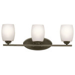 Kichler Lighting - Kichler Lighting 5098OZS Eileen 3-Light Swing Arm Bath Vanity, Bronze - Named after famed furniture designer Eileen Gray,Eileen Three Light S Olde Bronze Satin Et *UL Approved: YES Energy Star Qualified: n/a ADA Certified: n/a  *Number of Lights: Lamp: 3-*Wattage:100w A19 bulb(s) *Bulb Included:No *Bulb Type:A19 *Finish Type:Olde Bronze