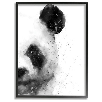 Watercolor Panda Beer Face Abstract Black White Animal,1pc, each 11 x 14