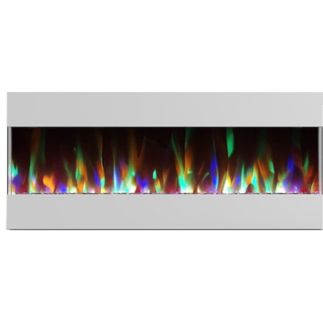 Fireside 50" Recessed/Wall-Mounted Electric Fireplace With Flame Display