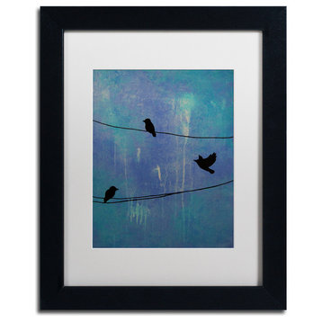 'Birds Arrival' Matted Framed Canvas Art by Nicole Dietz