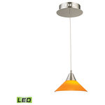 Elk Home - Elk Home Lca101-8-16M Cono 7'' Wide 1-Light Mini Pendant, Satin Nickel - Elk Home LCA101-8-16M Cono 7'' Wide 1-Light Mini Pendant - Satin Nickel. Collection: Cono. Primary Color/Finish: Satin Nickel. Primary Color/Finish Family: Silver. Primary Material: Glass. Secondary Material: Metal. Dimension(in): 7(W) x 7(Depth) x 3(H). Bulb: (1)5W (Not Included). Color Temperature: 3000K (Warm White). Shade Dimension(in): 2.8(H). Safety Rating: UL/CSA.
