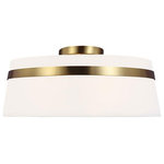 Dainolite - Contemporary Semi Flush Mount Bedroom Light Symphony, Aged Brass - Aged Brass Symphony Semi-Flush Mount Fixture with White Shade. This 3 light LED compatible is recommended for the ceiling in a Kitchen. It requires 3 incandescent bulbs, is covered by a 1 Year Warranty and is suitable for either a residental or commercial space.