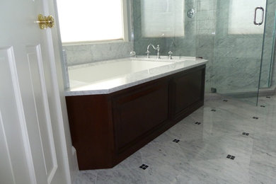 Transitional bathroom in Providence.