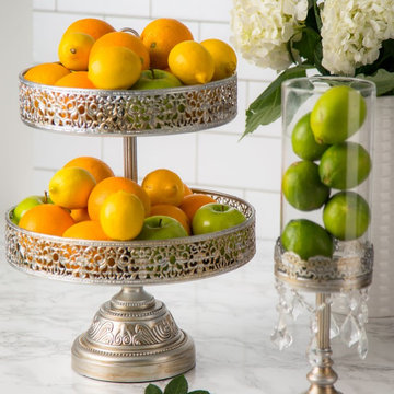 Victoria Silver 2-Tier Dessert Stand by Amalfi Decor