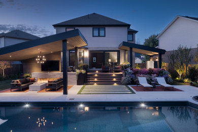 Mid-sized minimalist home design photo in Toronto