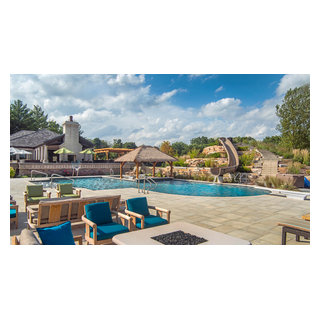 Barrington Hills Swimming Pool, Hot Tub, Sunken Bar and Slide ...