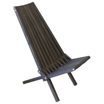 GloDea Foldable Outdoor Lounge Chair X45, Wild Black, By Ignacio Santos