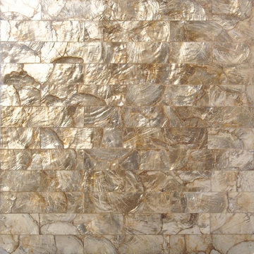 Gold mirror mother of pearl tiles golden shell mosaic tile kitchen backsplash