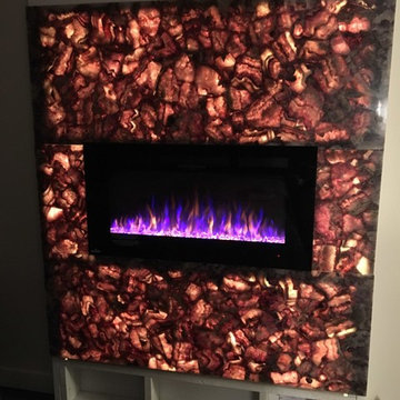 Semi precious Amethyst fireplace surround