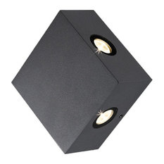 4" 4W 4 LED Outdoor Wall Sconce Graphite Gray Finish Frost Pc Glass