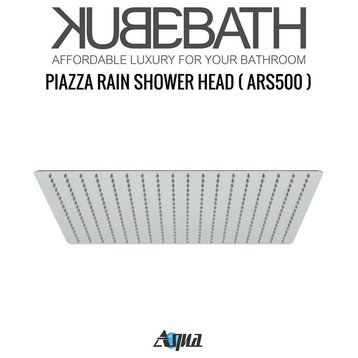 Aqua Piazza 20" Super Slim Square Rain Shower Head, Chrome