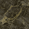 Marble Stone Like Textured Non Woven Wallpaper, Charcoal Gold, Sample