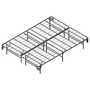 Furniture of America Polosa Transitional Metal Full Bed Frame in Silver