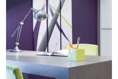 Aménagement d'un bureau contemporain.
