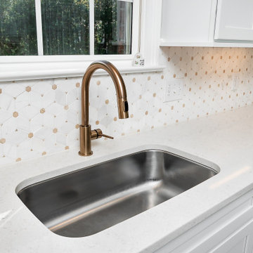 Transitional White Kitchen Design Matthews, NC
