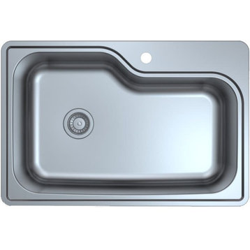 Design House 113118 33" Drop In Single Basin Stainless Steel - Stainless Steel