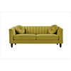 Elegant Sofa & Loveseat Set, Velvet Seat With Channel Tufted Back, Yellow Green