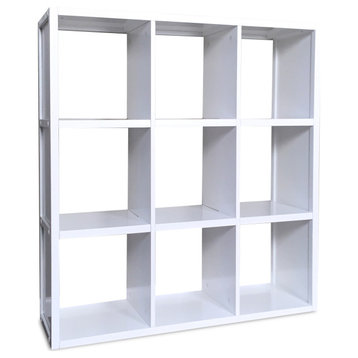Solid Wood 9 Cube Storage Organizer, White