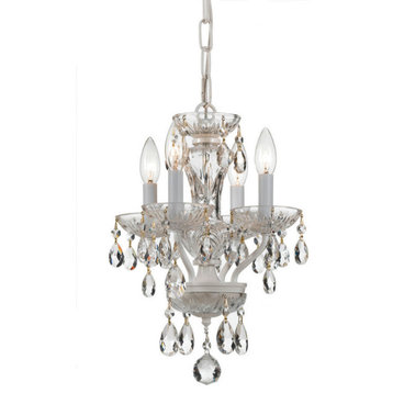 Crystorama Traditional Crystal 4-Light White Mini Chandelier