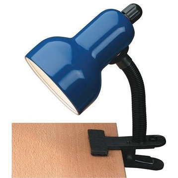 Lite Source Gooseneck Clip on Lite Desk Lamp, Blue