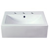 American Imagination 20.75"W Bathroom Vessel Sink Set, White