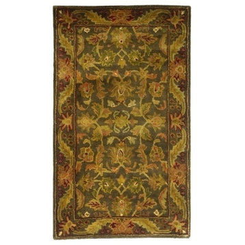 Safavieh Antiquity Collection AT52 Rug, Green/Gold, 2'3"x4'