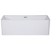 AB8858 59 inch White Rectangular Acrylic Free Standing Soaking Bathtub