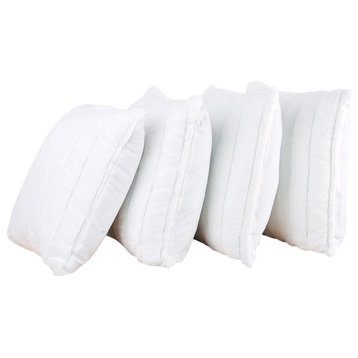 Super Mink Throw Pillow Covers, Set of 4, Bright White, 20''x20''