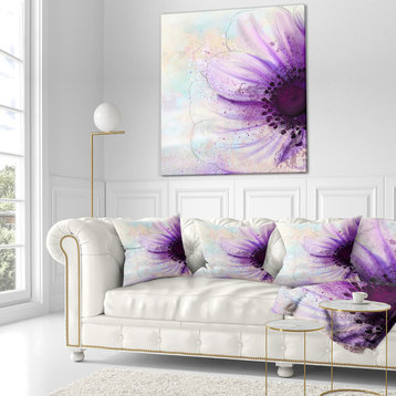Flower With Large Purple Petals Flowers Throw Pillowwork, 18"x18"