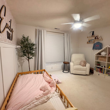 Blackout Cellular Shades with Lined Drapery for a Toddler Bedroom