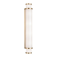 Malcolm 4-Light Bath Bracket With White Shade, Finish: Aged Brass