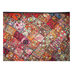 Mogul Interior - Kutch Embroidery Tapestry Indian Patchwork Wall Hanging - Tapestries