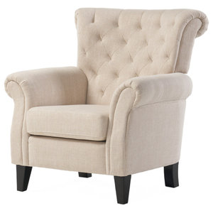 Madene Brown Fabric Club Chair 