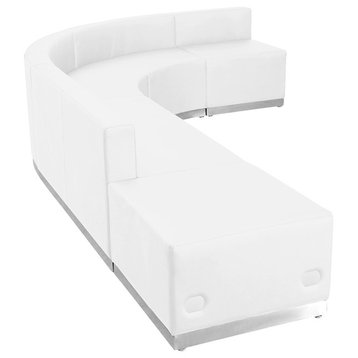 Hercules Alon Series White Leather Reception Configuration, 5 Pieces