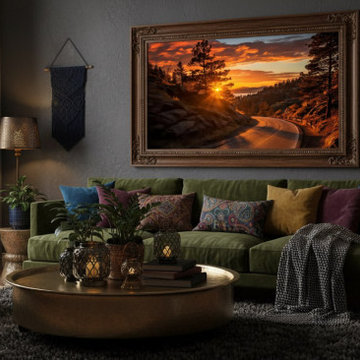 Autumnal Ember Boho Style Wall Art