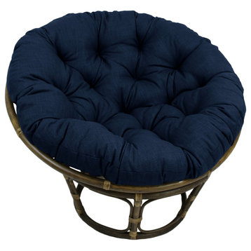 44" Solid Outdoor Spun Polyester Papasan Cushion, Fits 42" Papasan Frame, Azul
