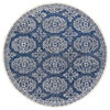 Essi Traditional Navy Area Rug, 6' Round