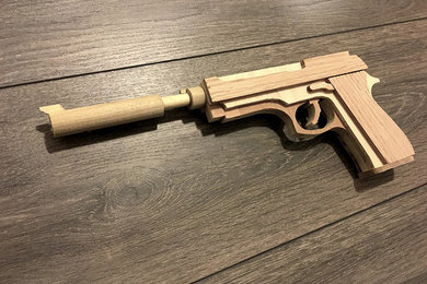 Rubber Band Pistol with Silencer