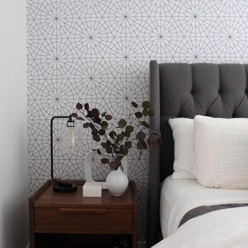 MASTER BEDROOM TOUR | MODERN, SOPHISTICATED INTERIOR WITH GEOMETRIC WALLPAPER